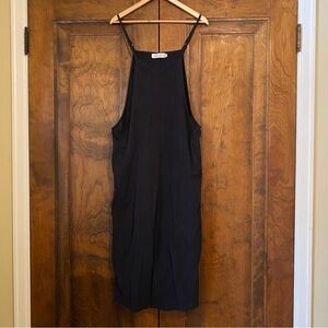 Wide Leg Cropped Linen Blend Overalls